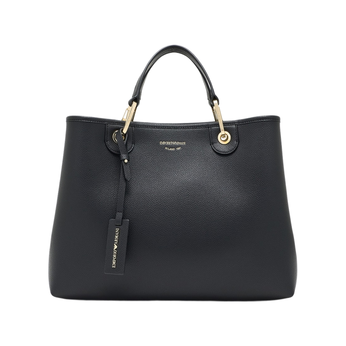 EW000360AF12103MC032 Emporio Armani Medium Myea Shopper Bag with Deer Print Black
