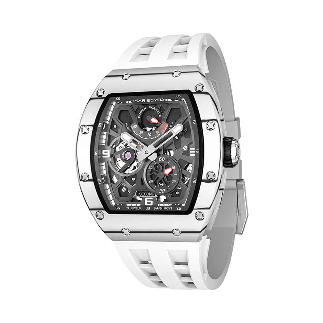 차르봄바 엘리멘탈 카본파이버 파워리저브 오토매틱 TB8212CF-01 화이트(Tsar Bomba Elemental-Carbon Fiber Automatic TB8212CF-01 White)