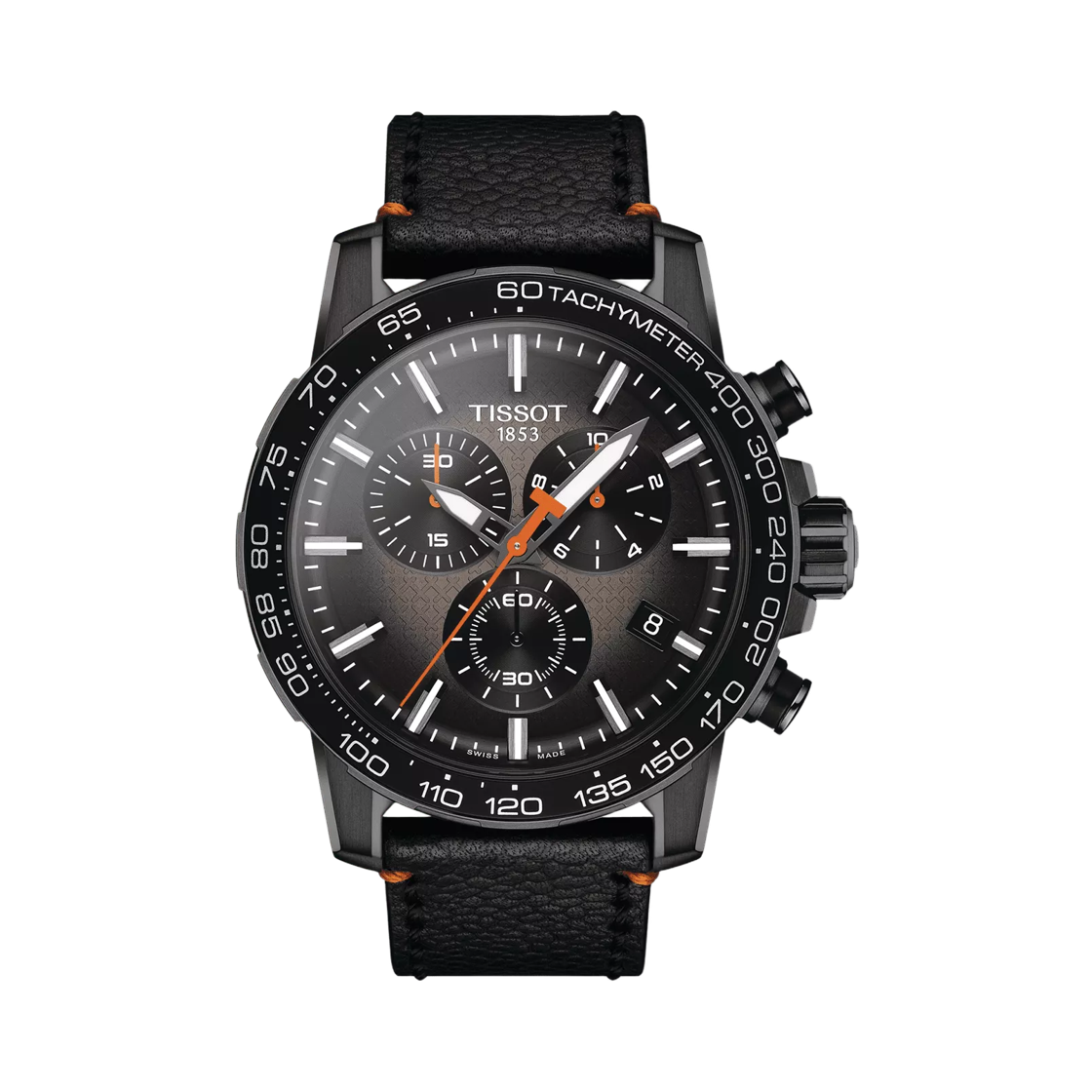티쏘 슈퍼스포츠 크로노 크로노그래프 쿼츠 45.5mm 베스킷볼 에디션 레더 블랙(Tissot Supersport Chronograph Quartz 45.5mm Basketball Edition Leather Black)