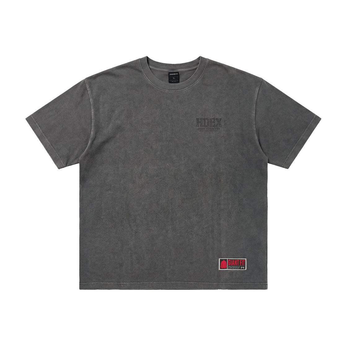 에이치덱스 코어 백로고 자이언트핏 워싱 숏 슬리브 피그먼트 차콜(HDEX Core Back Logo Giant Fit Washing Short Sleeve Pigment Charcoal)