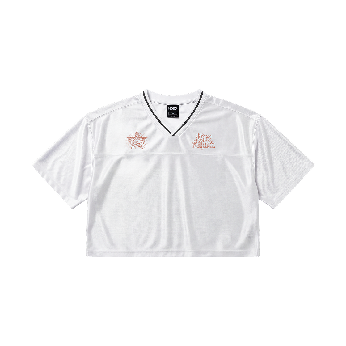 에이치덱스 스타 사틴 크롭 숏 슬리브 화이트(HDEX Star Satin Crop Short Sleeve White) - 1