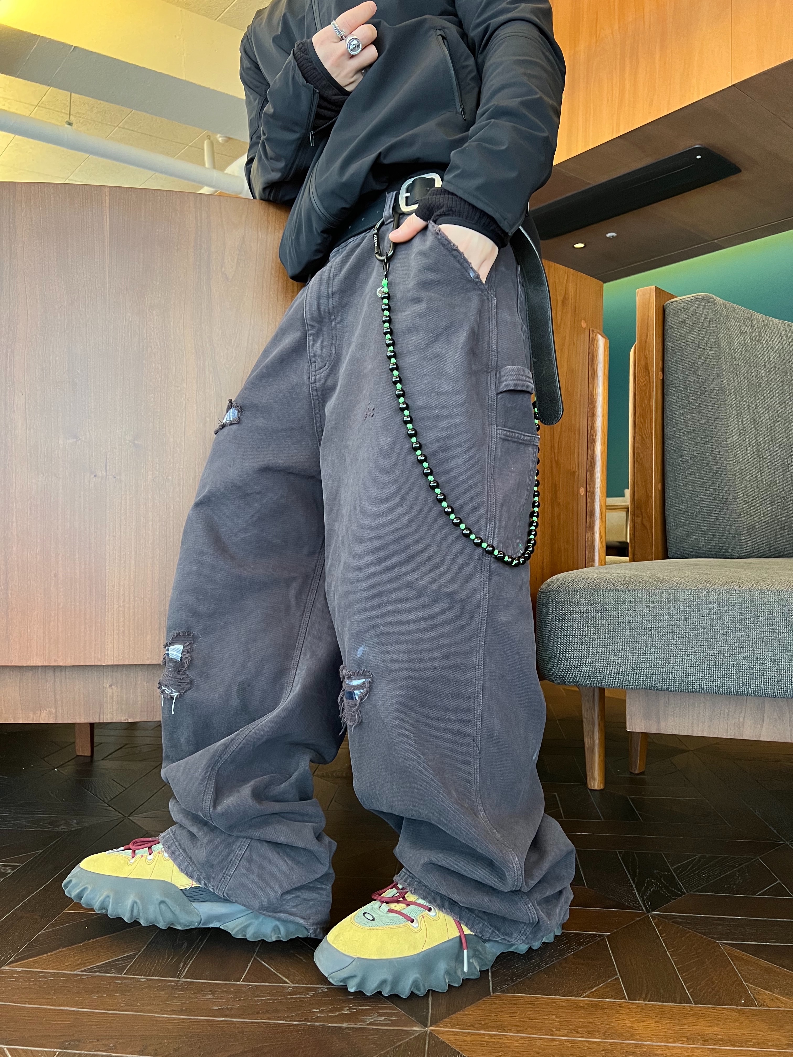 Undermycar Air Nylon Hybrid Jacket Black, Undermycar MU.128 Original Logo Cracked Leather Belt Silver / Black 착용 스타일 - 7