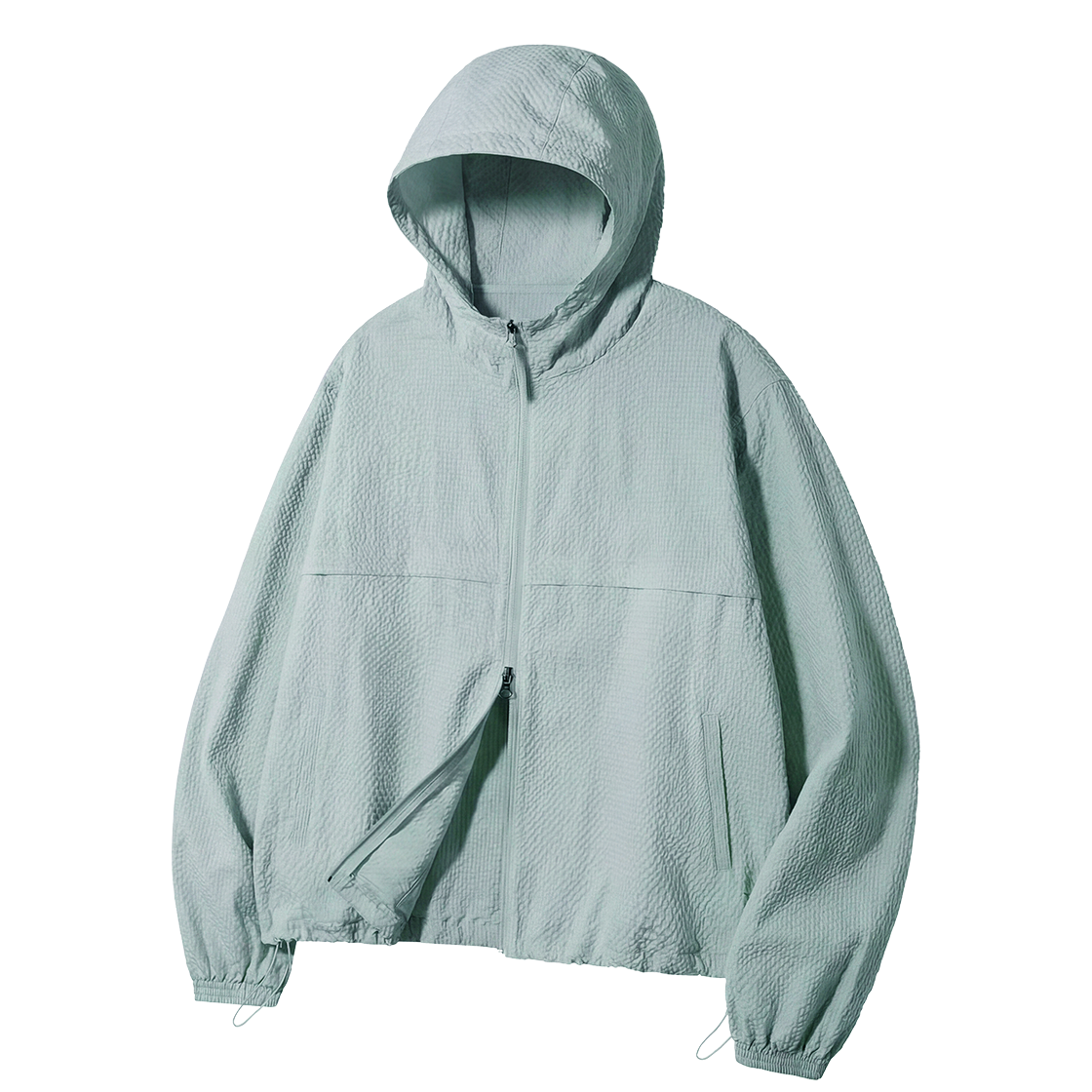 예일 시어서커 체크 윈드브레이커_블루(Yale Seersucker Check Windbreaker_Blue) - 1