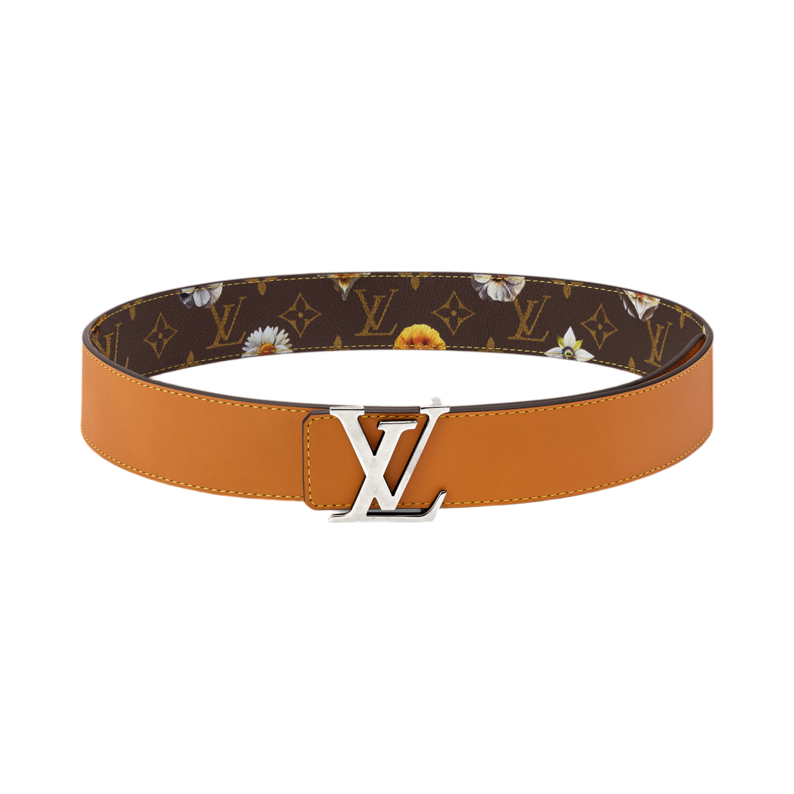 루이비통 LV 이니셜 모노그램 플라워 40mm 리버시블 벨트 모노그램 브라운(Louis Vuitton LV Initials Monogram Flower 40mm Reversible Belt Monogram Brown) - 2