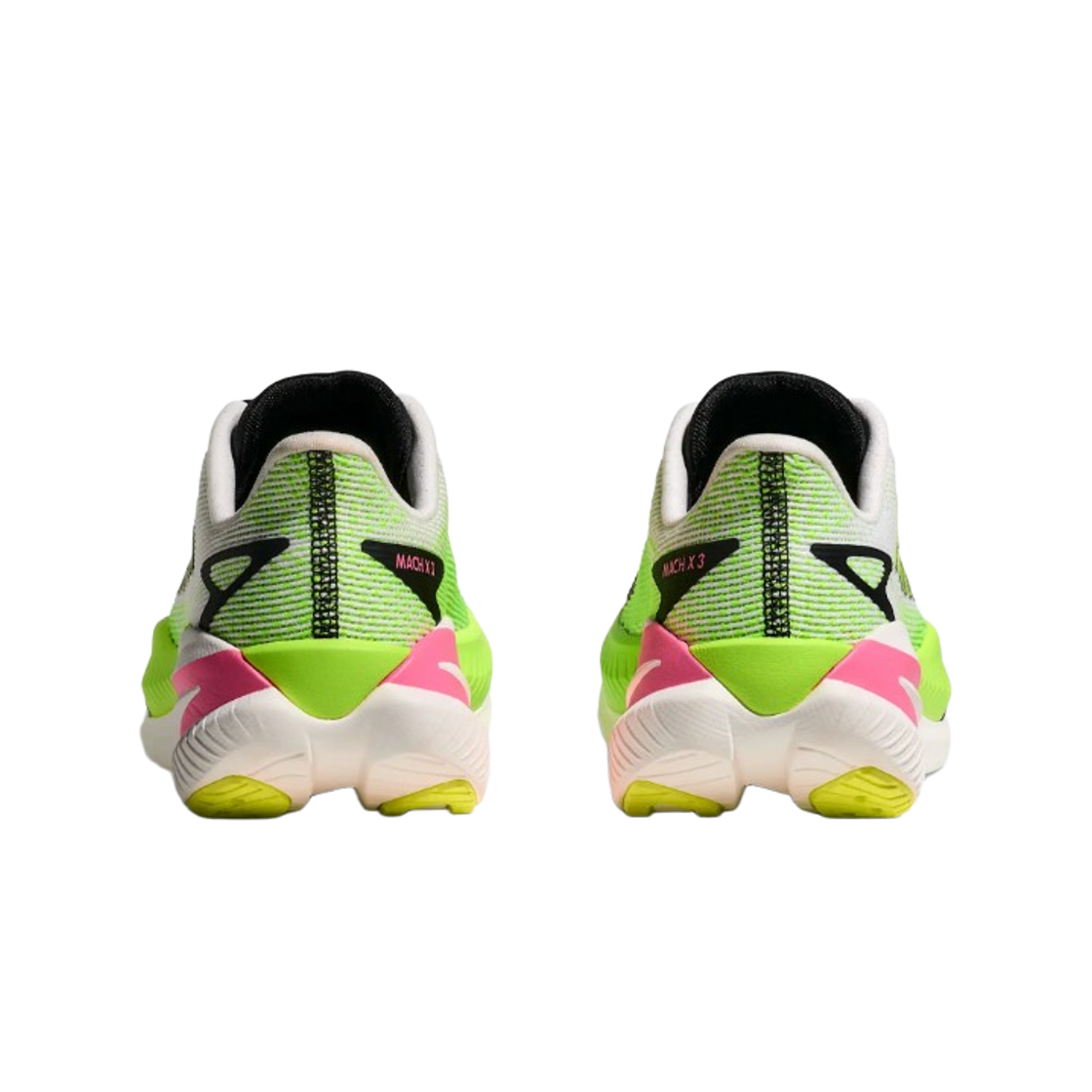 (W) 호카 마하 X 3 화이트 네온 라임 - 레귤러((W) Hoka Mach X 3 White Neon Lime - Regular) - 3