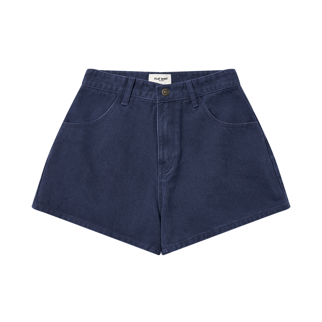 플랫웨이브 인 서울 세나 코튼 쇼츠 - 워시드 블루(Flatwave in Seoul Sena Cotton Shorts Washed Blue)