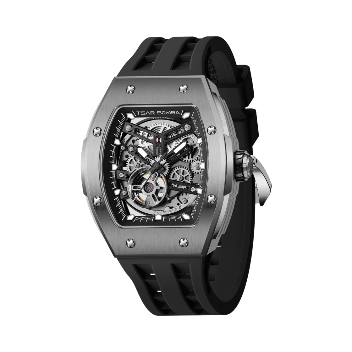 차르봄바 엘리멘탈 티타늄 오토매틱  TB8228T-01 실버 블랙(Tsar Bomba Elemental-Titanium Edition TB8228T-01 Silver Black)