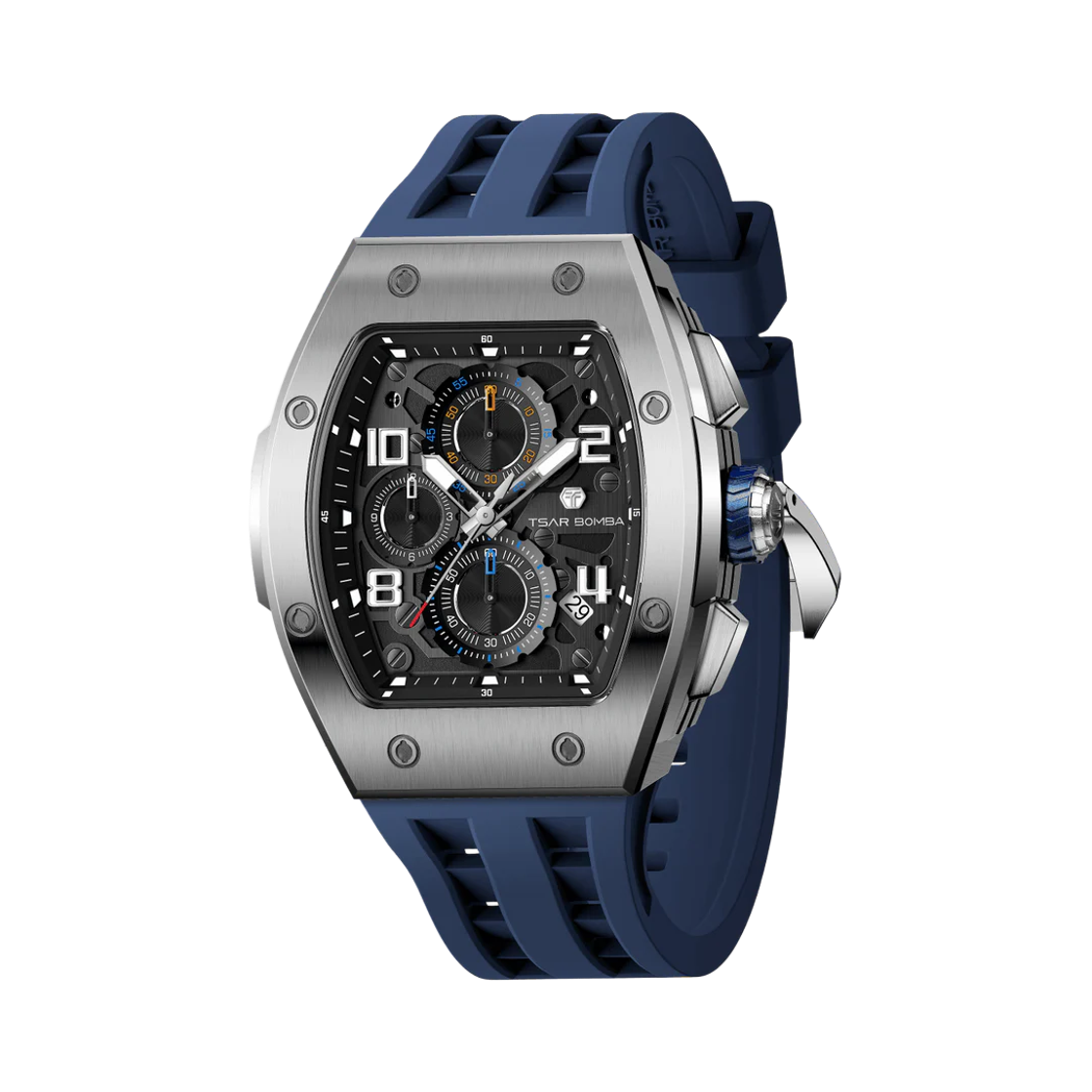 차르봄바 엘리멘탈 크로노그래프 캘린더 쿼츠 TB8204Q-02 실버 블루(Tsar Bomba Elemental Chronograph Calender Quartz TB8224Q-02 Silver Blue)