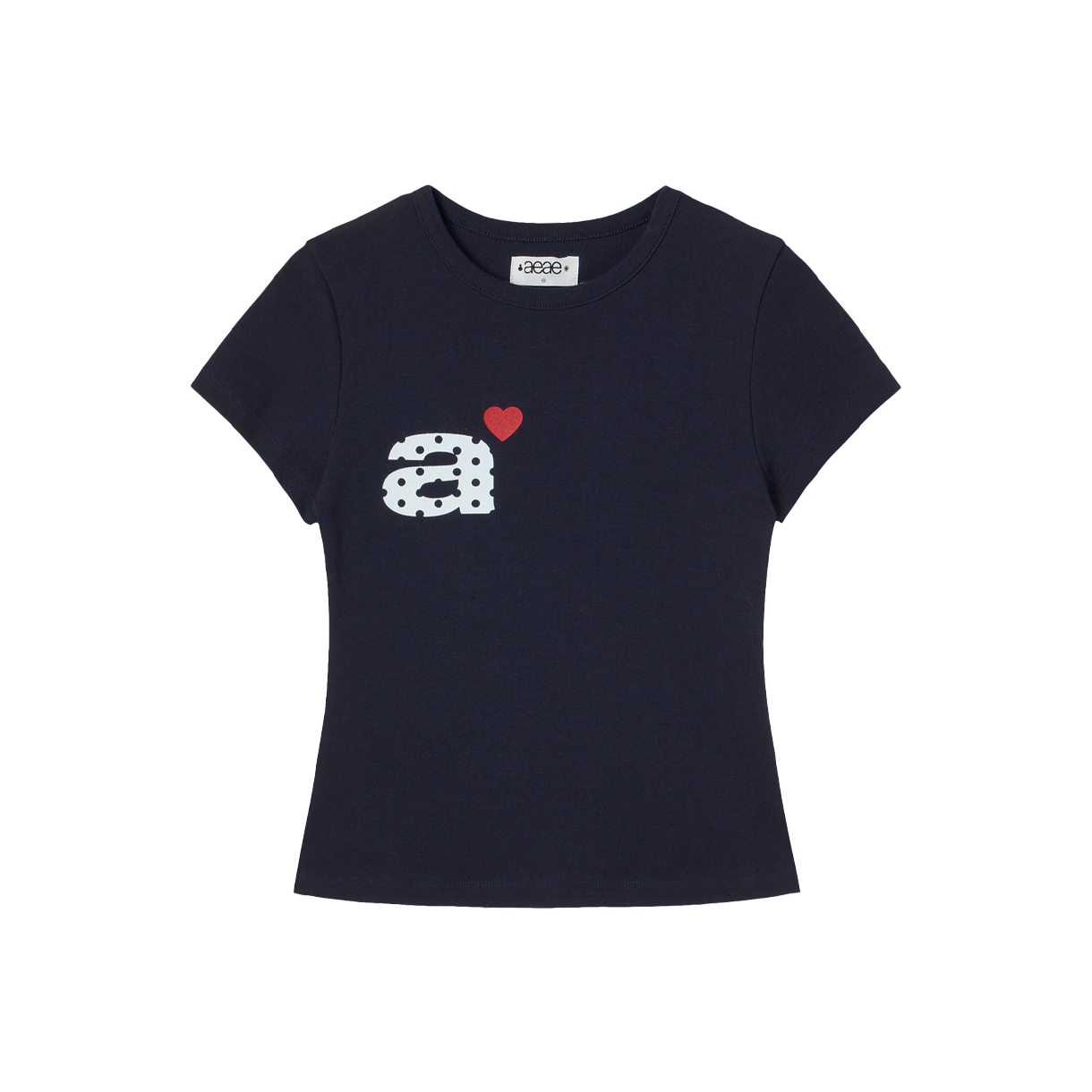 [오프라인 전용] 에이이에이이 우먼 도트 스몰 레터 티 네이비 - 26SS([오프라인 전용] AEAE Women Dot Small Letter Tee Navy - 26SS)