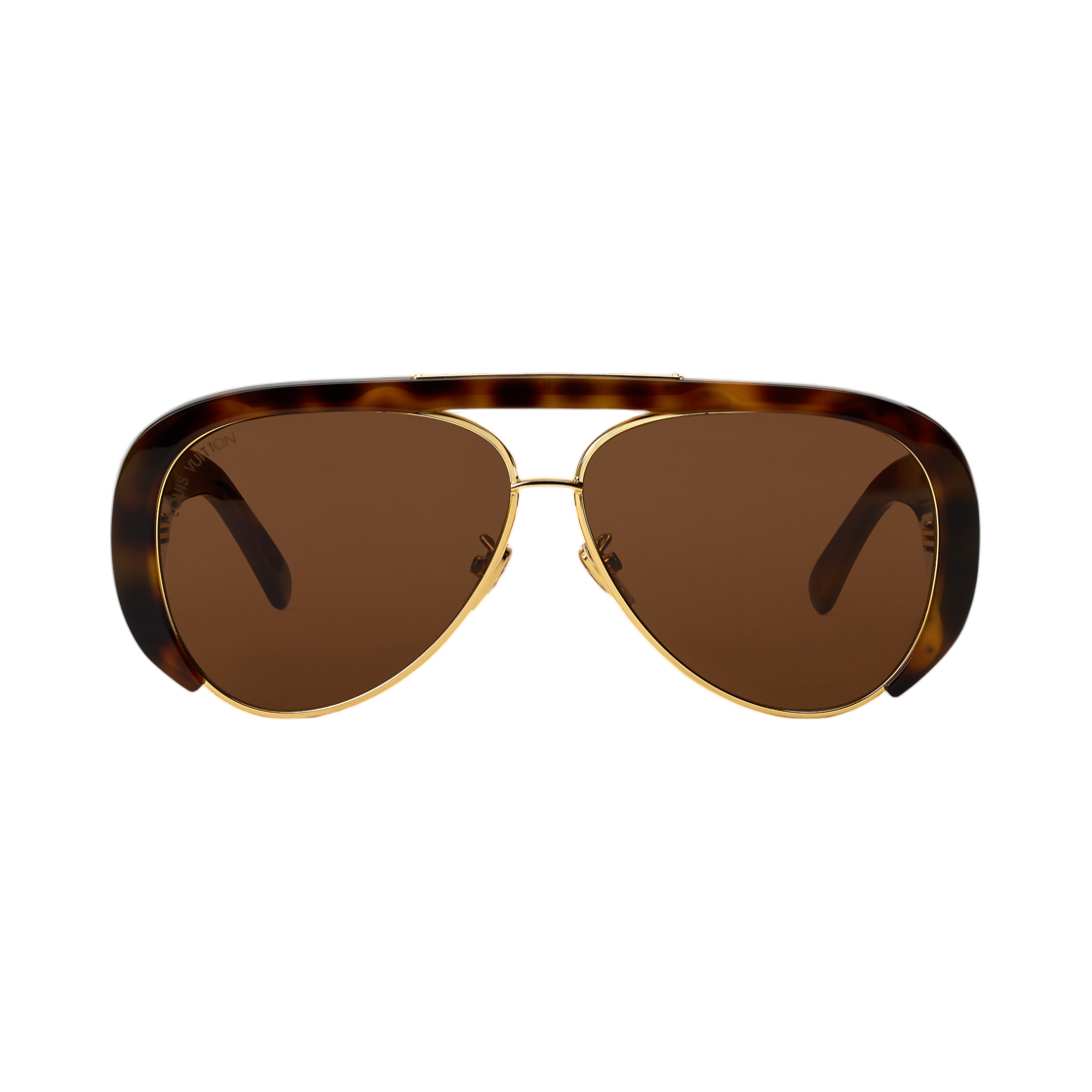 (W) 루이비통 LV 비전 파일럿 선글라스 다크 톨토이즈쉘((W) Louis Vuitton LV Vision Pilot Sunglasses Dark Tortoiseshell)
