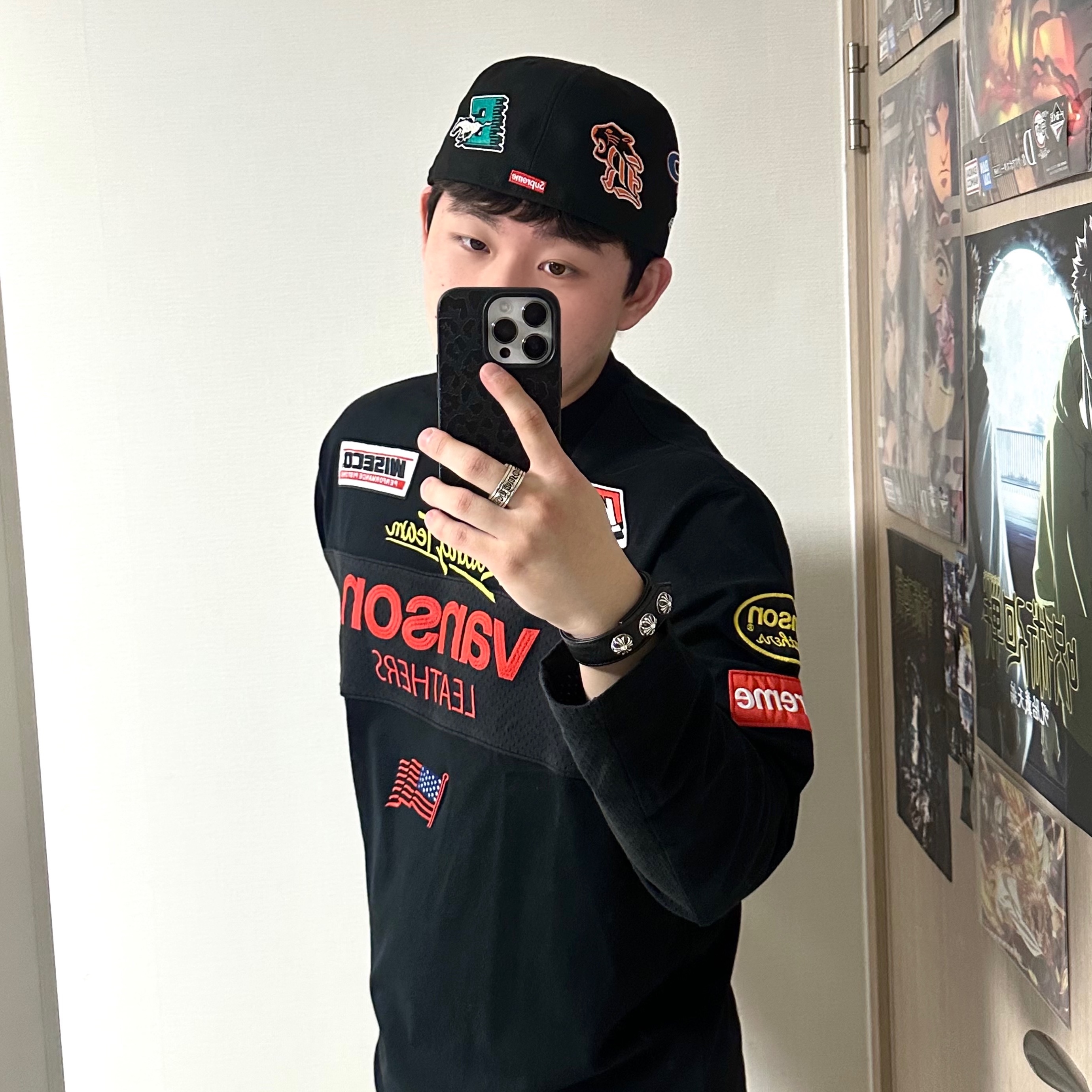 Supreme x Vanson Leathers Cordura Jacket Pink - 26SS, Supreme x Vanson Leathers L/S Top Black - 26SS ์ฐฉ์ฉ ์คํ์ผ - 2