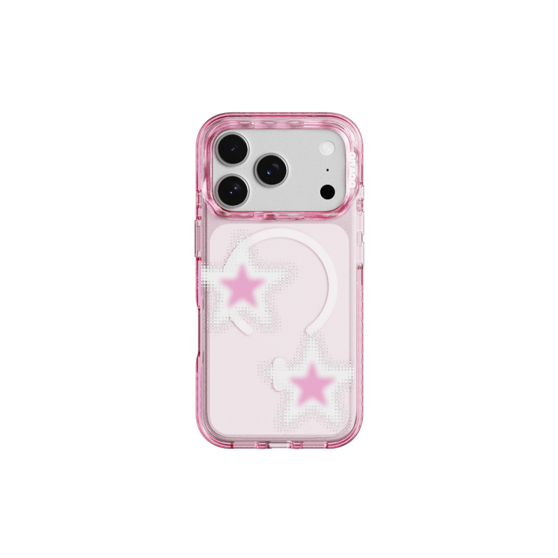 그래그 프레임 패턴 케이스 클리어 핑크 - 페이드 포인트 스타(GRAGG MAGSAFE LAYERS FRAME CASE CLEAR PINK - FADE POINT STAR)