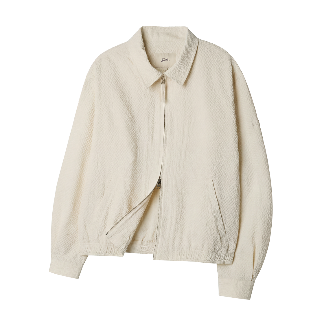 예일 시어서커 체크 블루종_크림(Yale Seersucker Check Blouson_Cream)