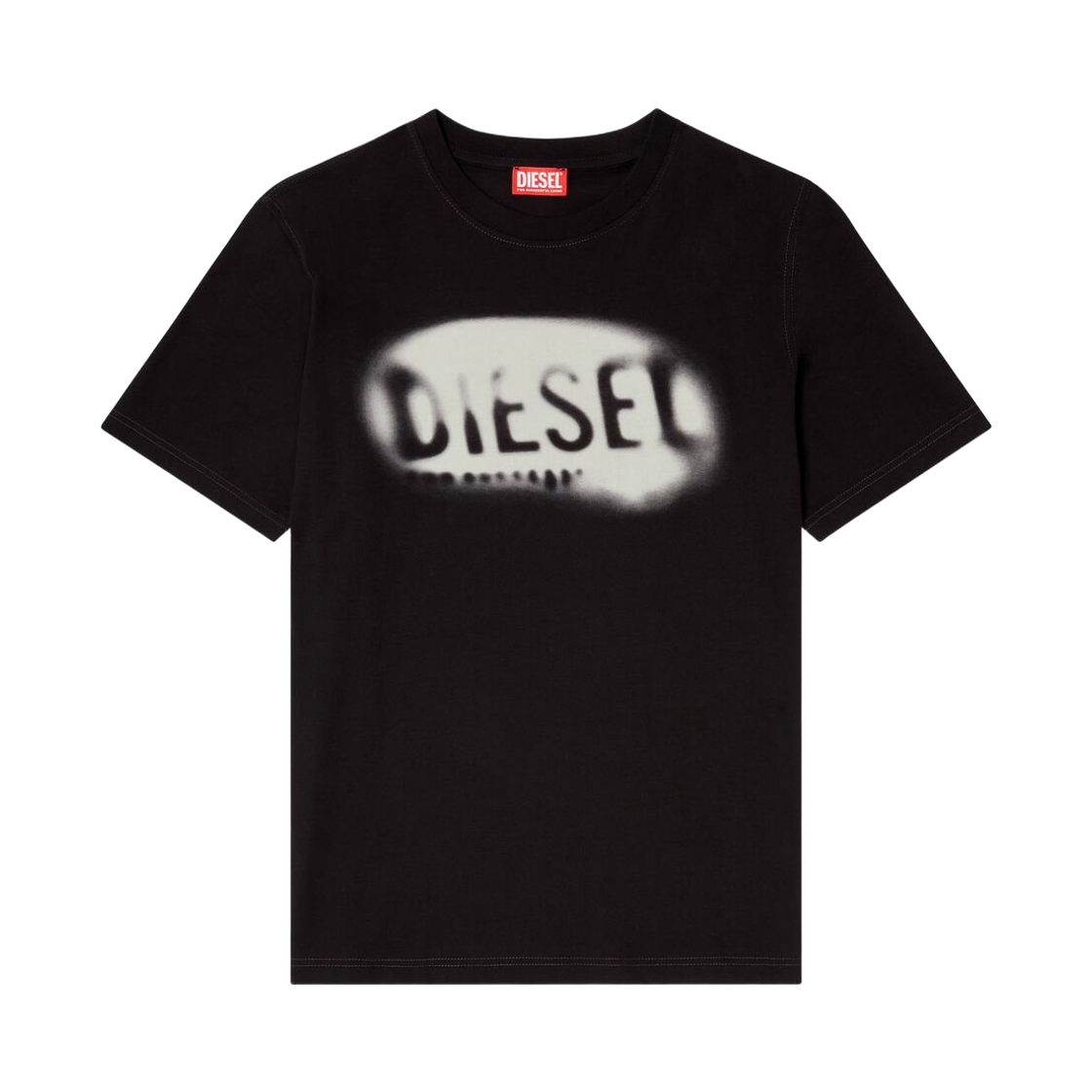 A199710QIAM-9XX Diesel T-Adjust-V2 Light Cotton T-Shirt with Faded Logo Black