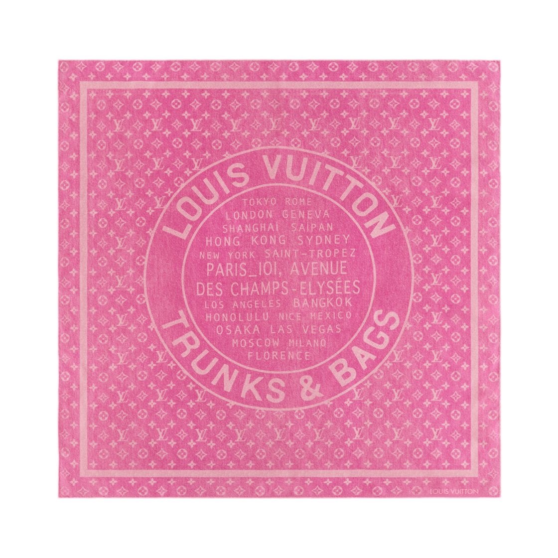 M98169 (W) Louis Vuitton LV Denim Stamp Square 90 Denim Fuchsia