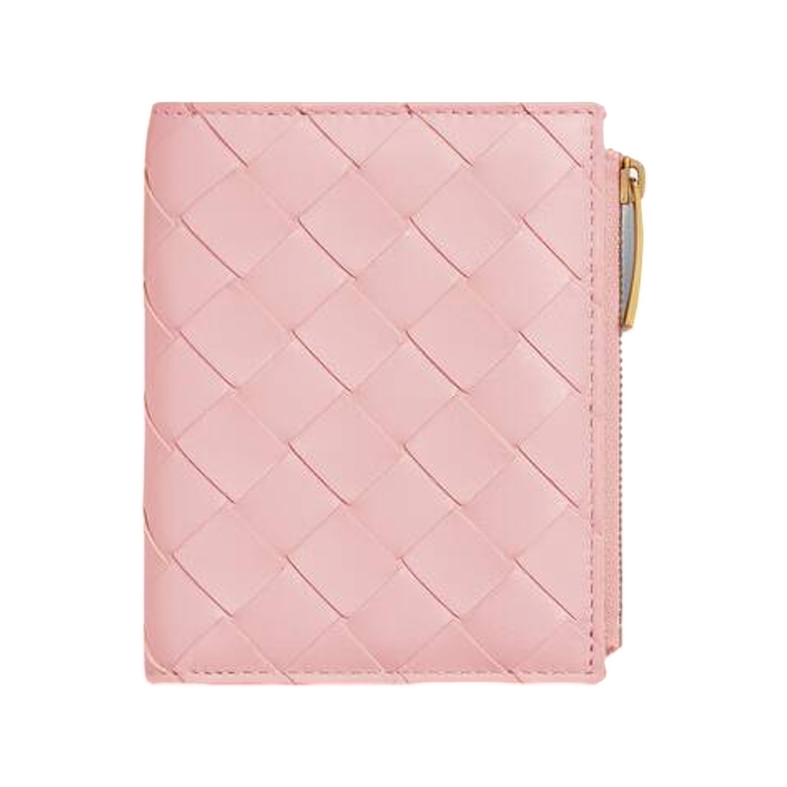 742330VCPP35675 Bottega Veneta Intrecciato Small Bi-Fold Wallet Blush