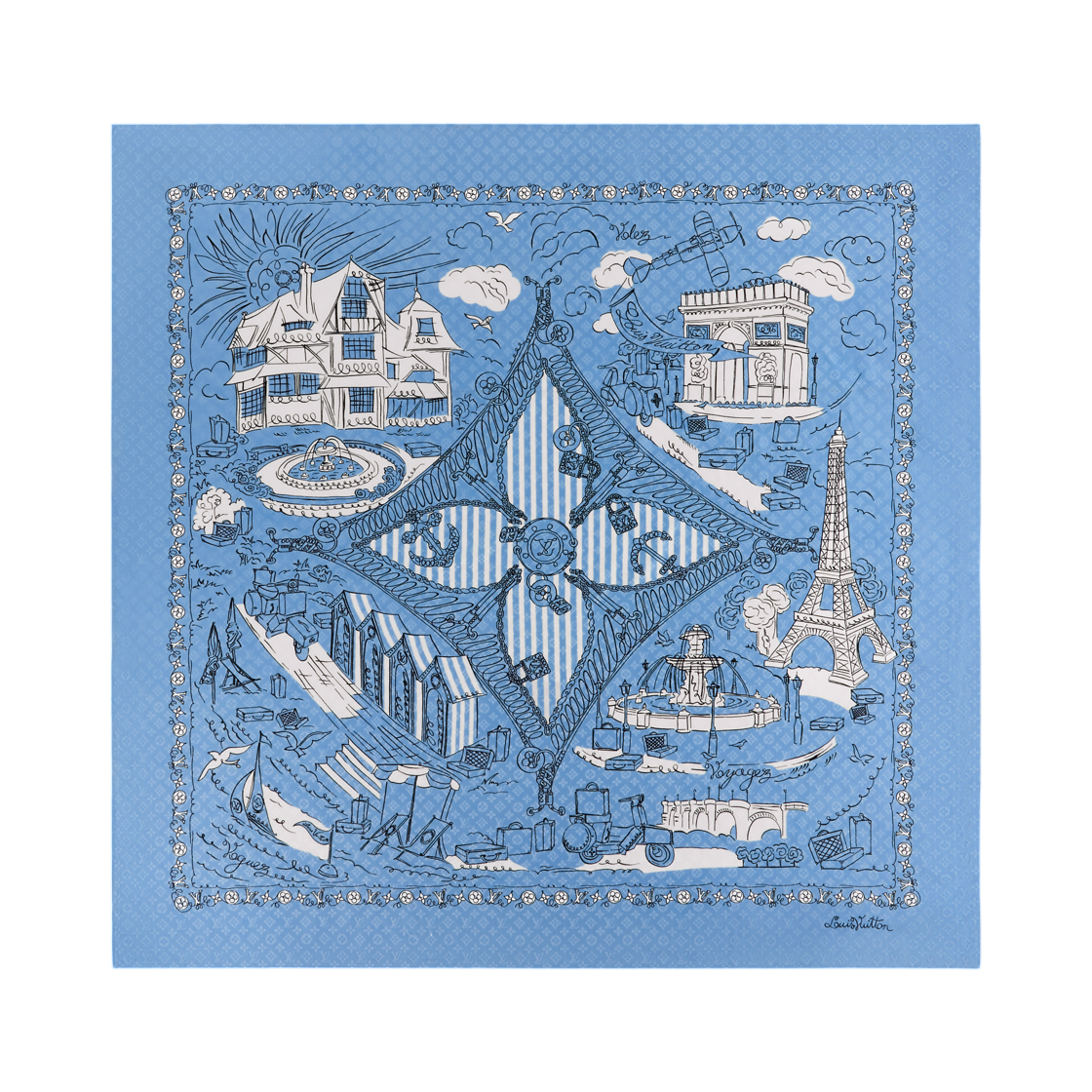 M98455 (W) Louis Vuitton LV Sweet Escape Shawl Light Blue