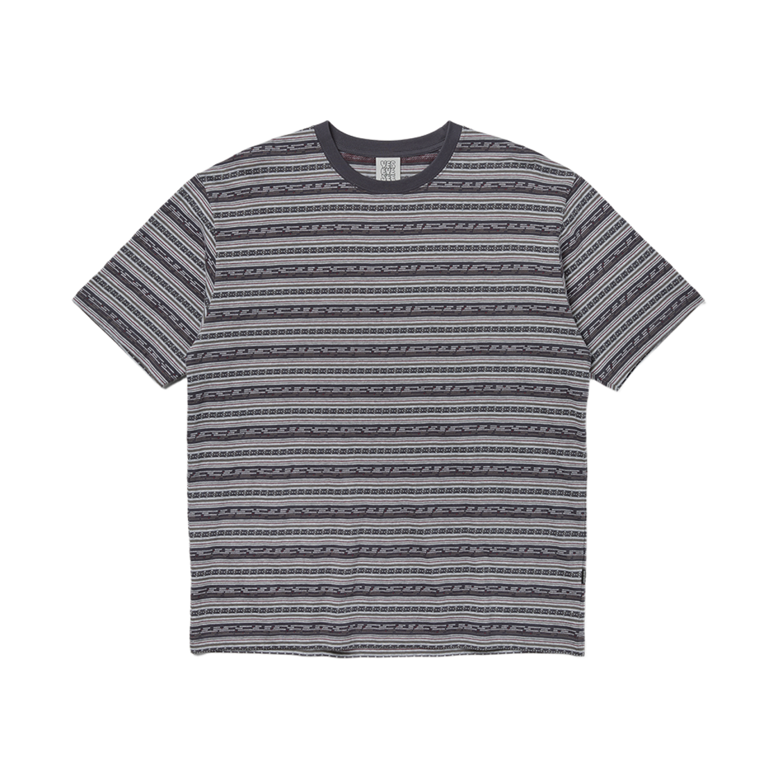 [더블적립]예스아이씨 예스 자카드 스트라이프 티셔츠 차콜([더블적립]YESEYESEE Y.E.S Jacquard Stripe Tee Charcoal)