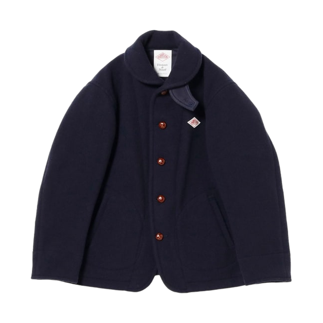 빔즈 x 단톤 울 파일 라운드 칼라 자켓 네이비(Beams x Danton Wool Pile Round Collar Jacket Navy) - 1