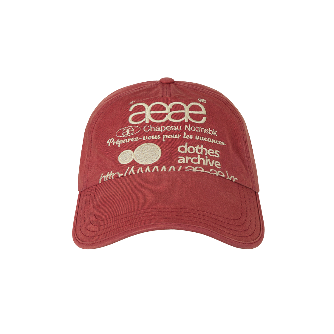 에이이에이이 웹 로고 워시드 5 패널 볼캡 레드(AEAE Web Logo Washed 5 Pannel Ball Cap Red)