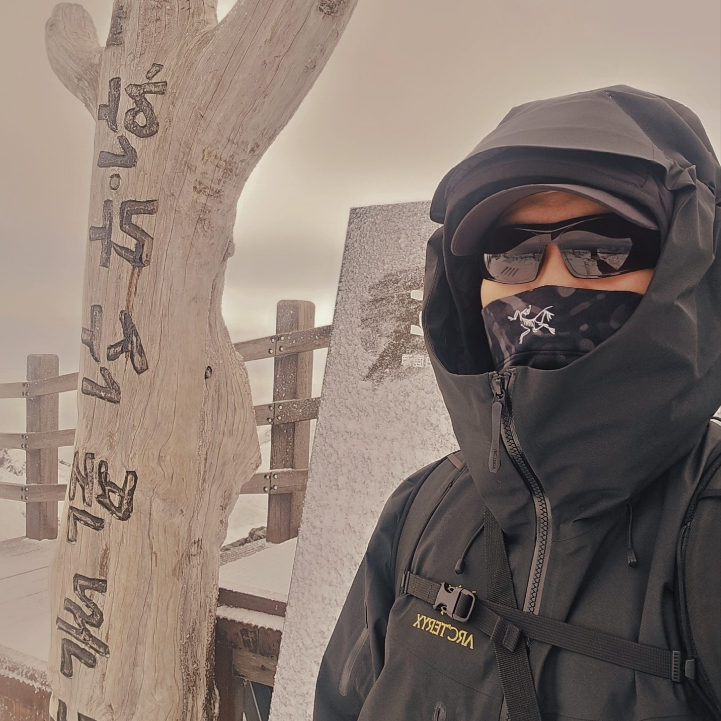 Arc'teryx Alpha SV Jacket 24K Black, Arc'teryx Atom Hoody Black 착용 스타일