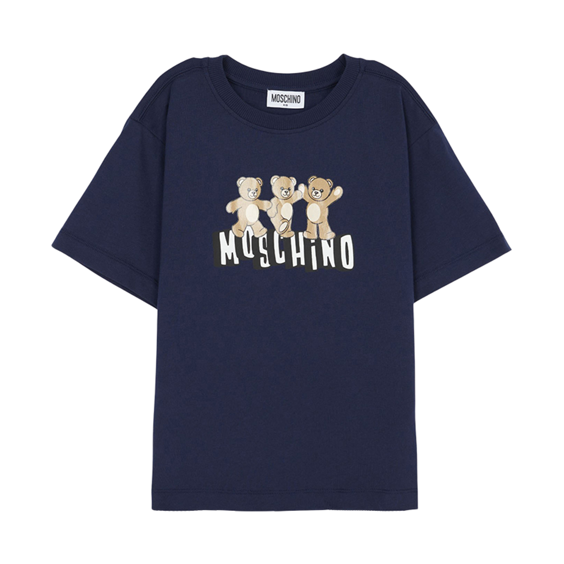 (키즈) 모스키노 테디 베어 티셔츠 네이비((Kids) Moschino Teddy Bear T-Shirt Navy)