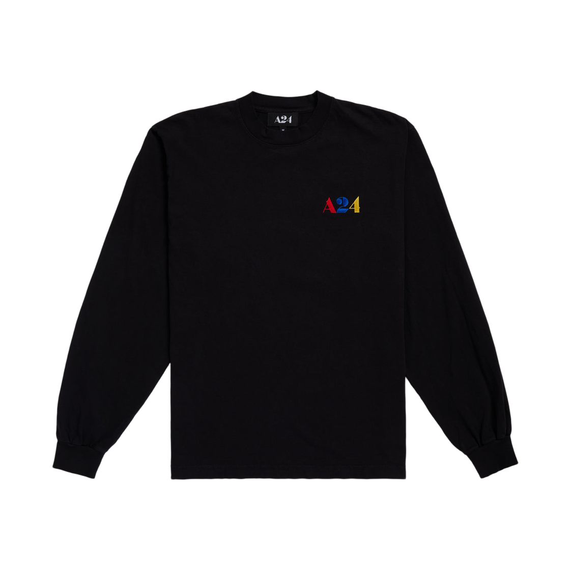 A24 프라이머리 컬러 자수 로고 롱슬리브 블랙(A24 Primary Color Embroidered Logo Long Sleeve Black)
