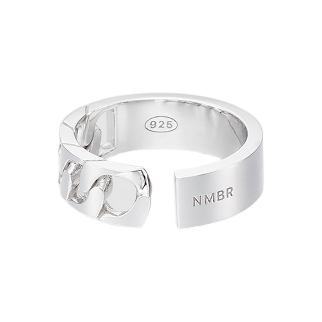 넘버링 #7505 하프 앤 하프 오픈 링 실버(NUMBERING #7505 Half & Half Open Ring Silver)