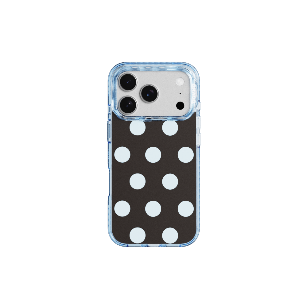 그래그 프레임 패턴 케이스 클리어 블루 - 딥 도트 블루(GRAGG MAGSAFE LAYERS FRAME CASE CLEAR BLUE - DEEP DOT BLUE)