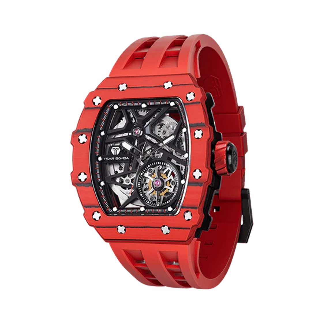 차르봄바 엘리멘탈 카본파이버 오토매틱 TB8209CF-07 불 레드(Tsar Bomba Elemental Carbon Fiber Automatic TB8209CF-07 Bull Red)
