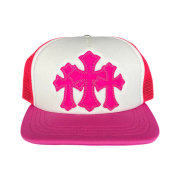 Chrome Hearts Cemetery Trucker Hat Pink White (Scroll Label Ver.)
