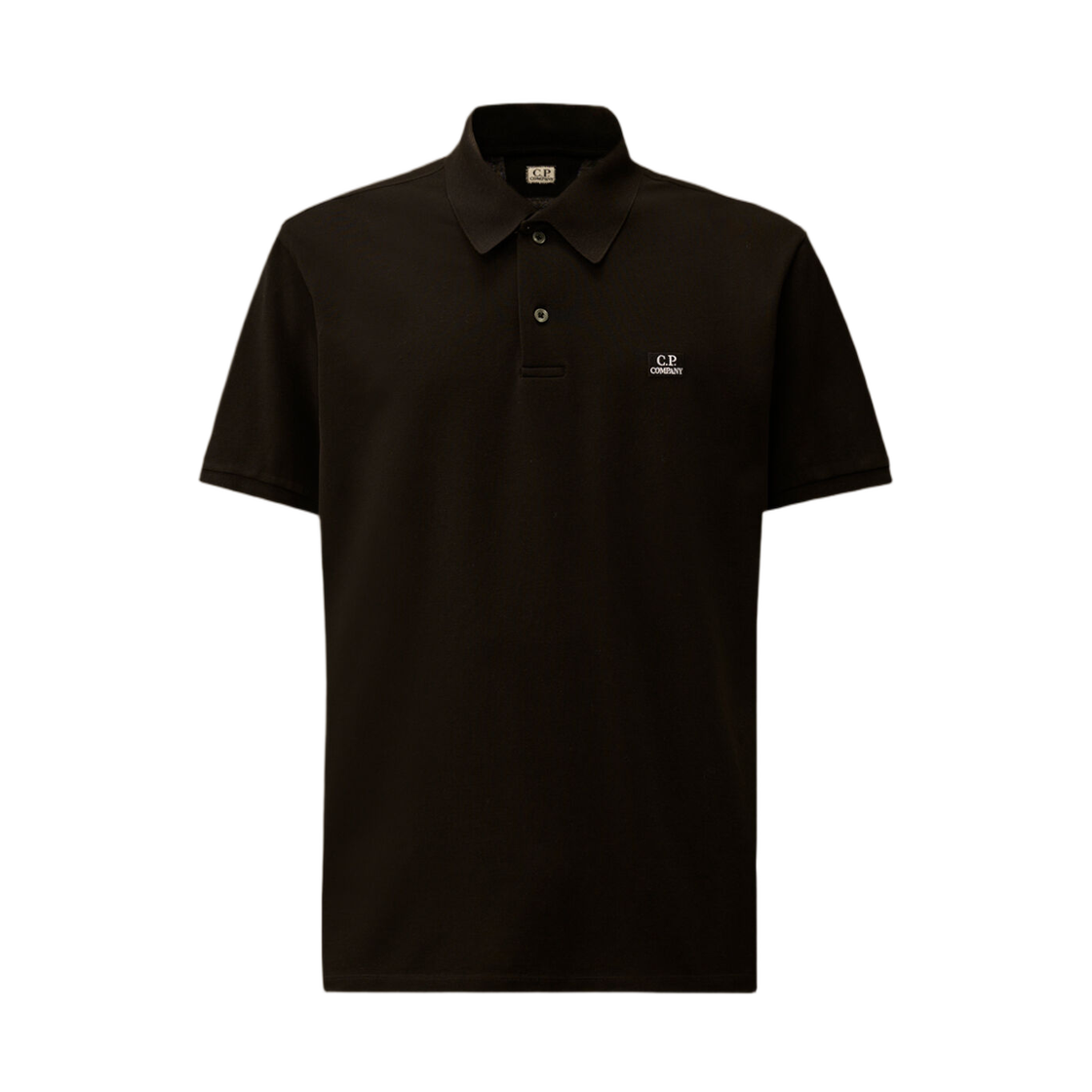 20CMPL108A005263W999 C.P. Company Stretch Piquet Short Sleeve Point Collar Polo Black - 26SS