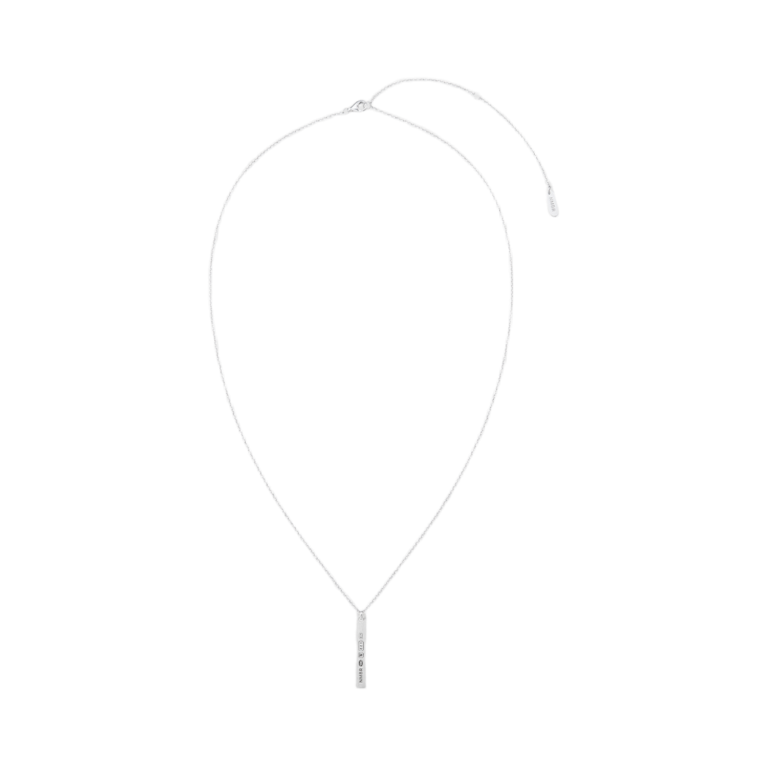 넘버링 #7852 인그레이브드 바 펜던트 네크리스 실버(NUMBERING #7852 Engraved Bar Pendant Necklace Silver)