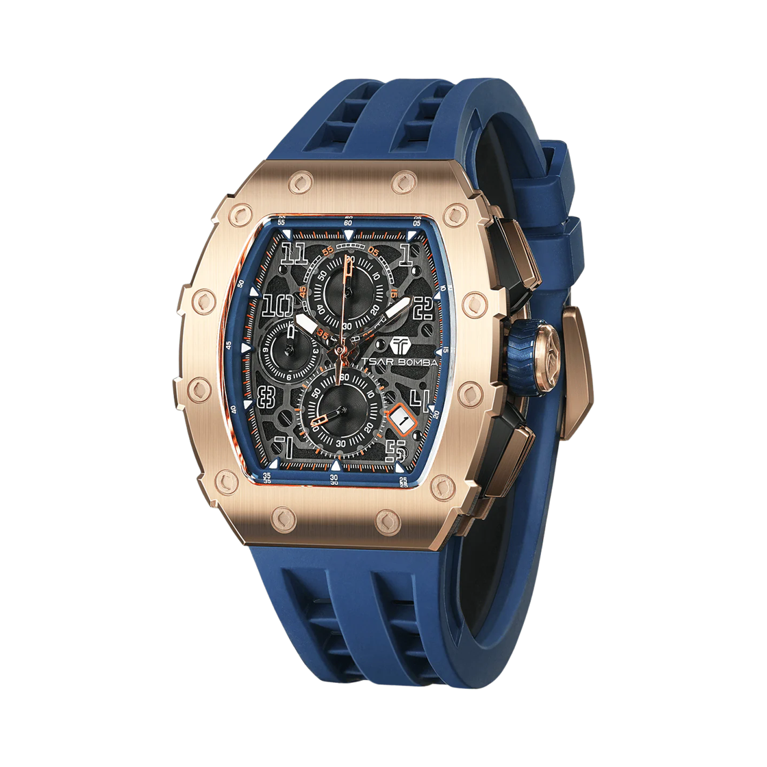 차르봄바 엘리멘탈 크로노그래프 캘린더 쿼츠 워치 TB8204Q-41 골든 블루(Tsar Bomba Elemental Chronograph Calendar Quartz TB8204Q-41 Golden Blue)