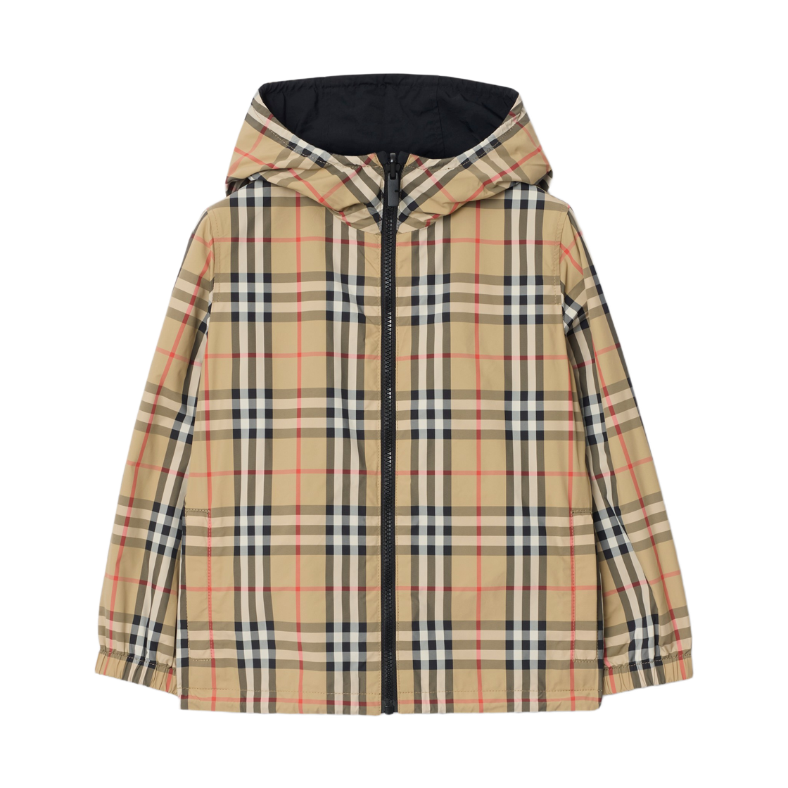 (키즈) 버버리 리버시블 체크 후드 자켓 샌드 베이지((Kids) Burberry Reversible Check Hooded Jacket Sand Beige) - 2