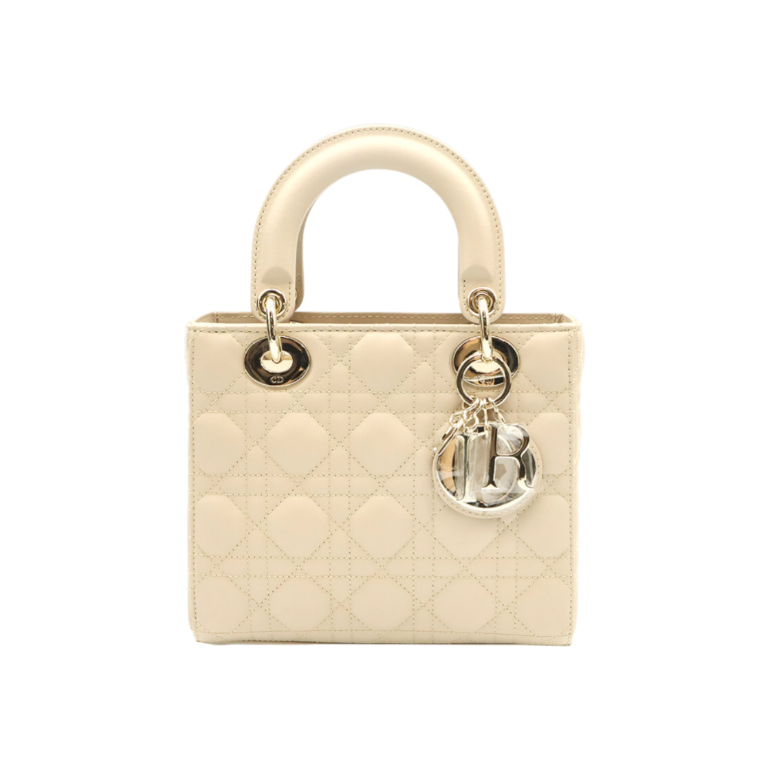 ITMGONIQF2VD Christian Dior M0538ONGE_M51U Powder Beige Cannage Lambskin Lady Dior MY ABCDIOR Small 2-Way Bag