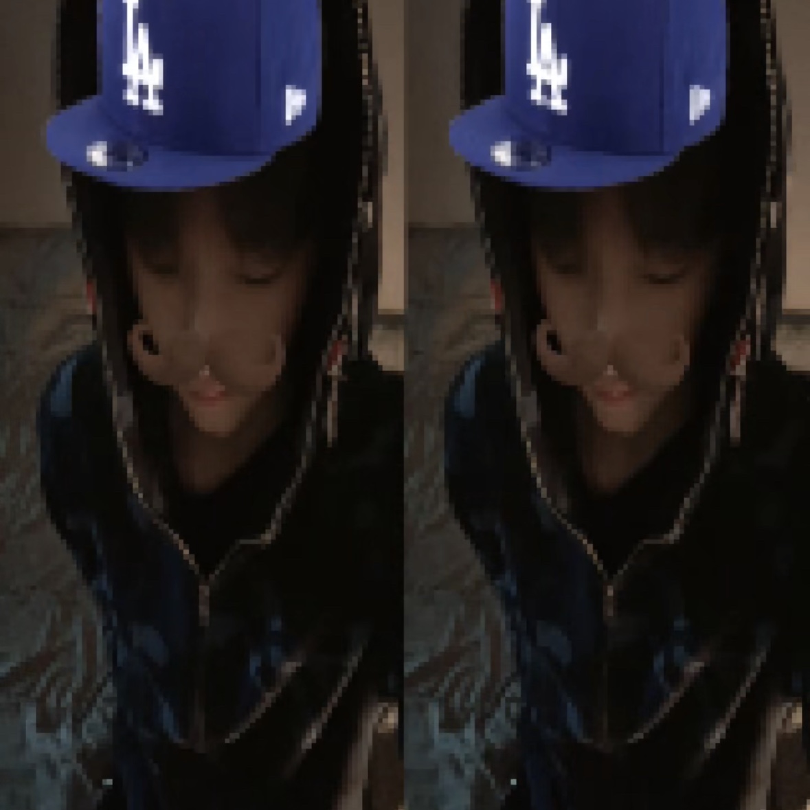 BAPE Color Camo Shark Full Zip Hoodie Navy 착용 스타일 - 1