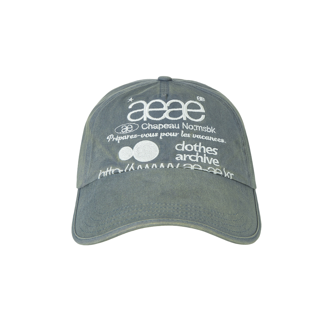 에이이에이이 웹 로고 워시드 5 패널 볼캡 코펜 블루(AEAE Web Logo Washed 5 Pannel Ball Cap Copen Blue)