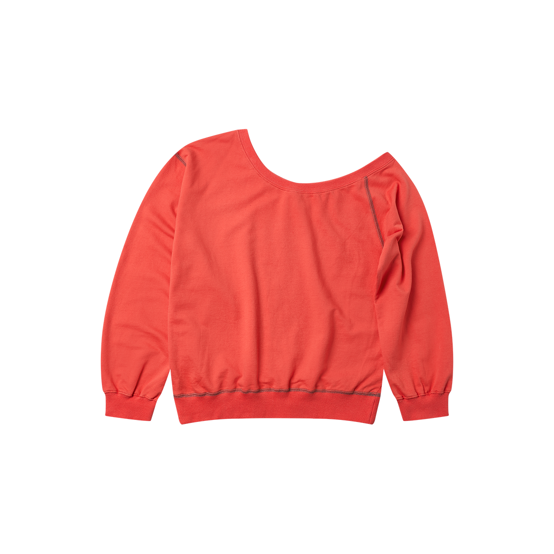 플랫웨이브 인 서울 카야 언발란스 오프숄더 스웨트셔츠 오렌지(Flatwave in Seoul Kaya Unbalance Off Shoulder Sweatshirt Orange)