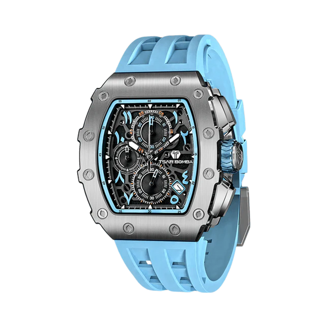 차르봄바 엘리멘탈 크로노그래프 캘린더 쿼츠 워치 TB8204Q-05 라이트 블루 아라비안(Tsar Bomba Elemental Chronograph Calendar Quartz  TB8204Q-05 Light Blue Arabian) - 1