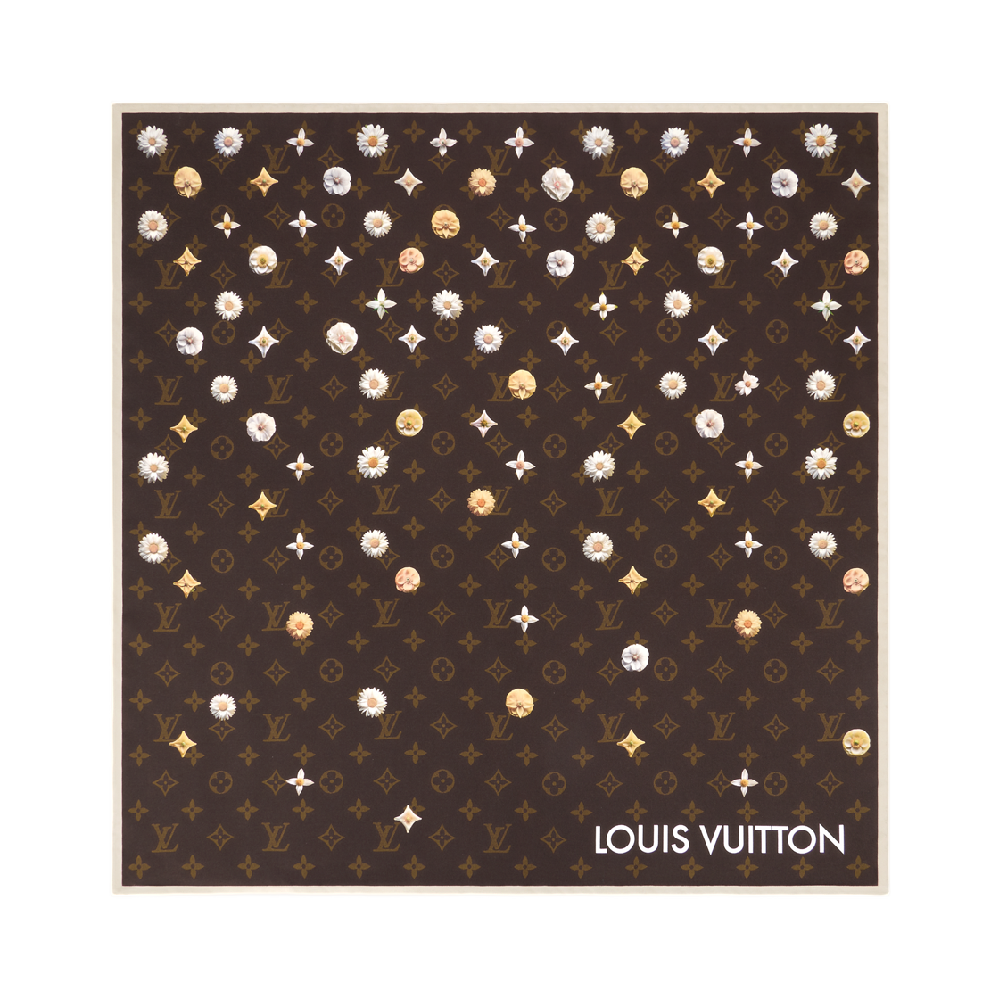 M98037 Louis Vuitton Monogram Flower Bandana Brown