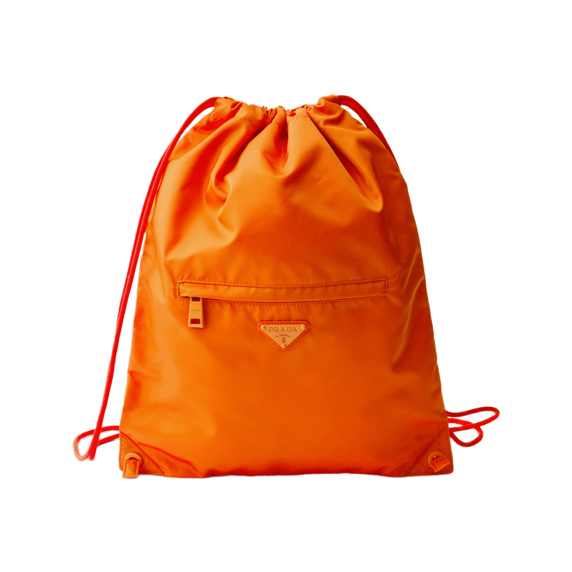 프라다 리나일론 드로스트링 백팩 오렌지(Prada Re-Nylon Drawstring Backpack Orange)