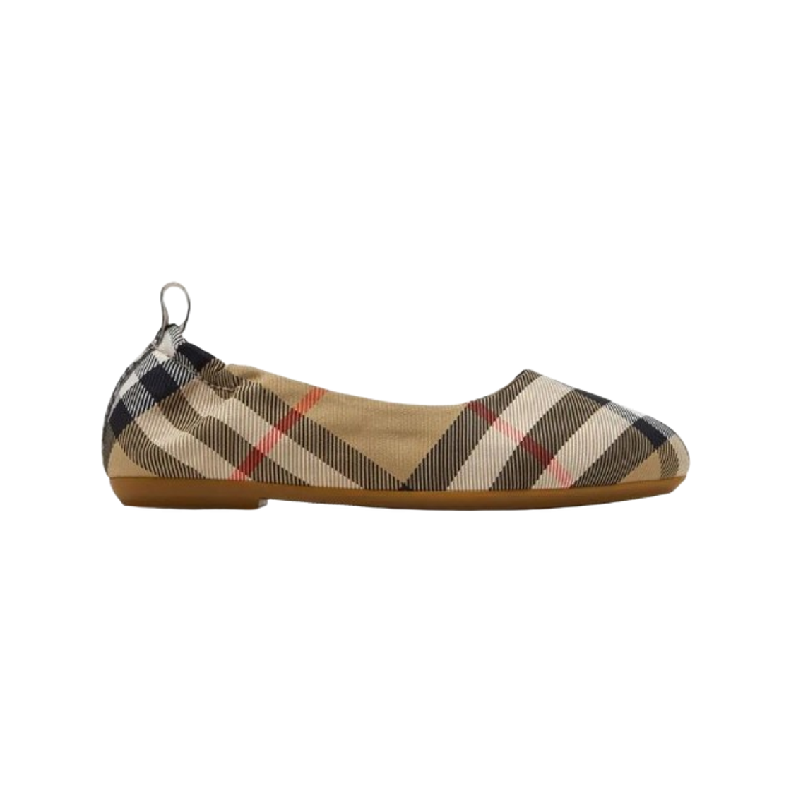(키즈) 버버리 체크 발레리나 내츄럴((Kids) Burberry Check Ballerinas Natural)