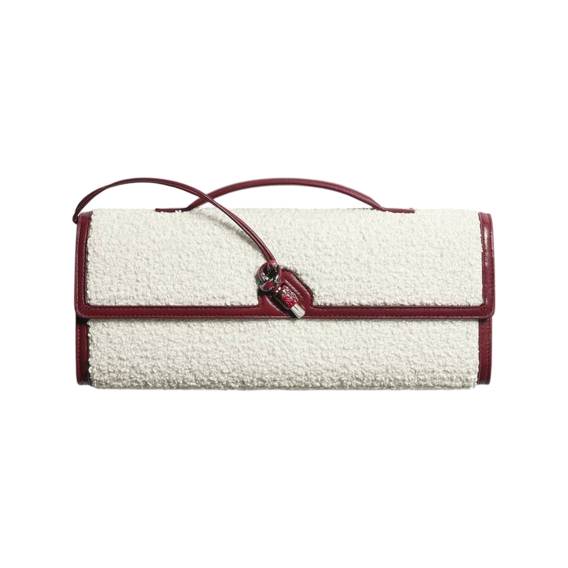 866098V14E19517 Bottega Veneta Andiamo Clutch White Lava Red