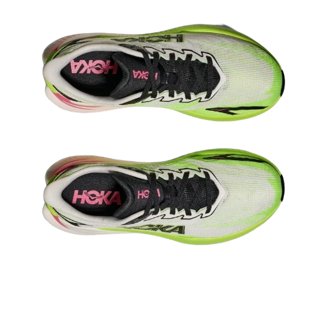 (W) 호카 마하 X 3 화이트 네온 라임 - 레귤러((W) Hoka Mach X 3 White Neon Lime - Regular) - 2