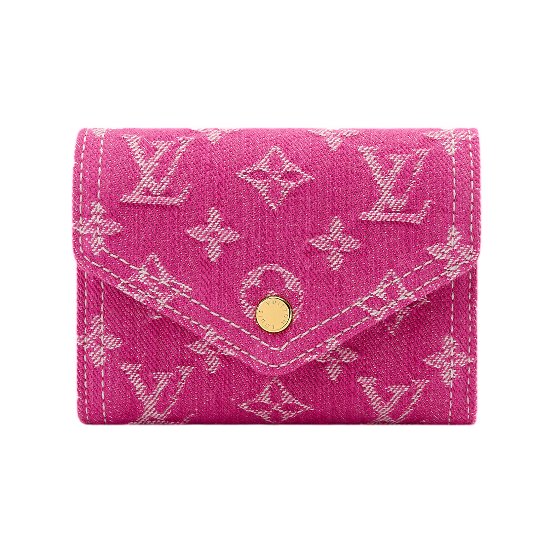 M27707 Louis Vuitton Victorine Wallet Denim Fuchsia