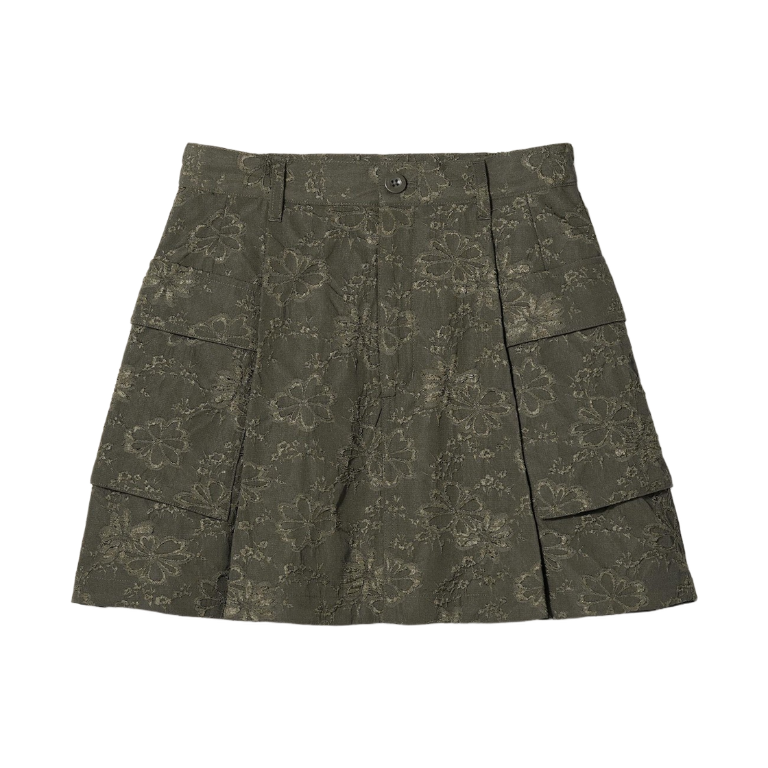 (W) GU x 로크 유틸리티 스코트 다크 그린((W) GU x Rokh Utility Skort Dark Green)