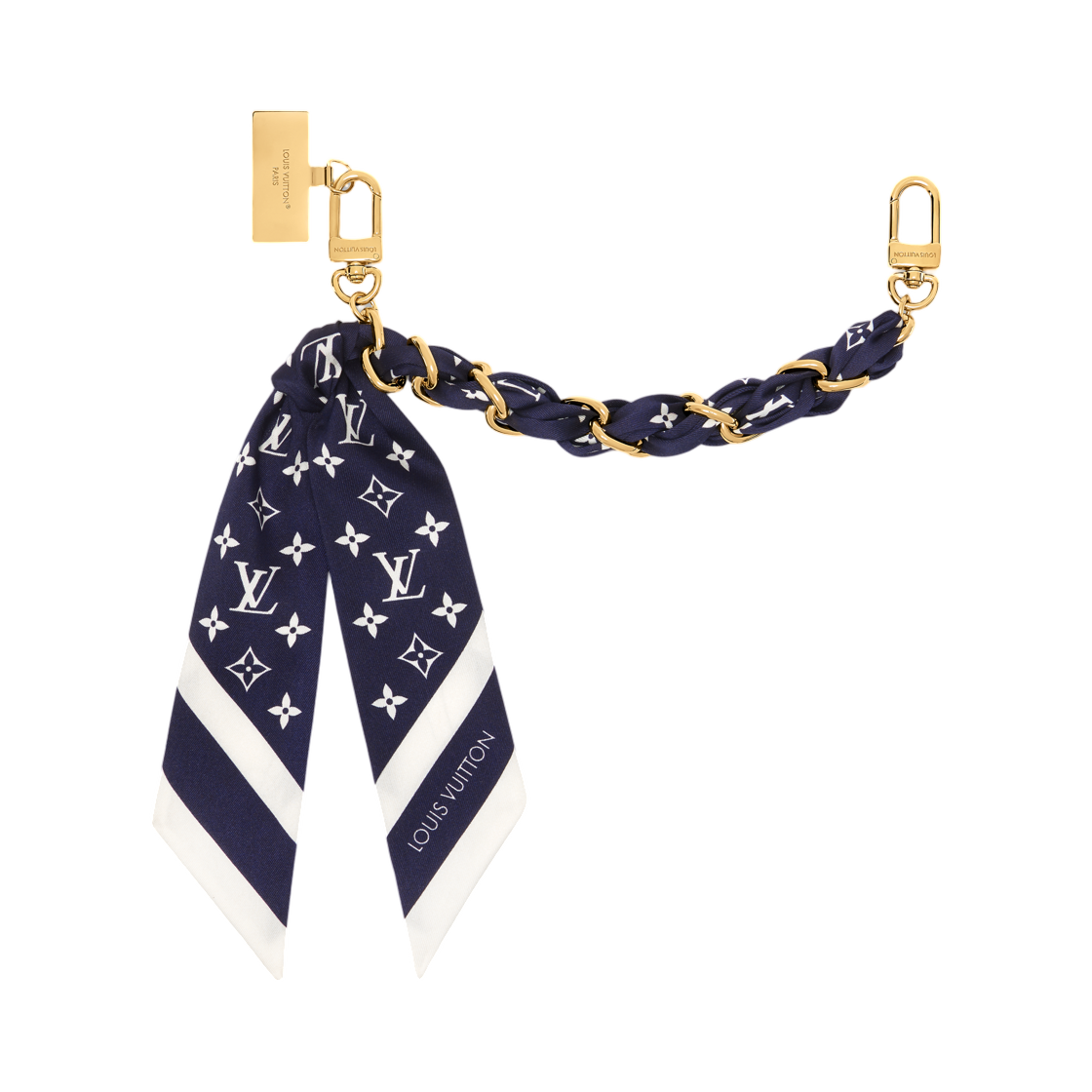 M03814 (W) Louis Vuitton Monogram Silhouette Chain Bag Charm Dark Blue