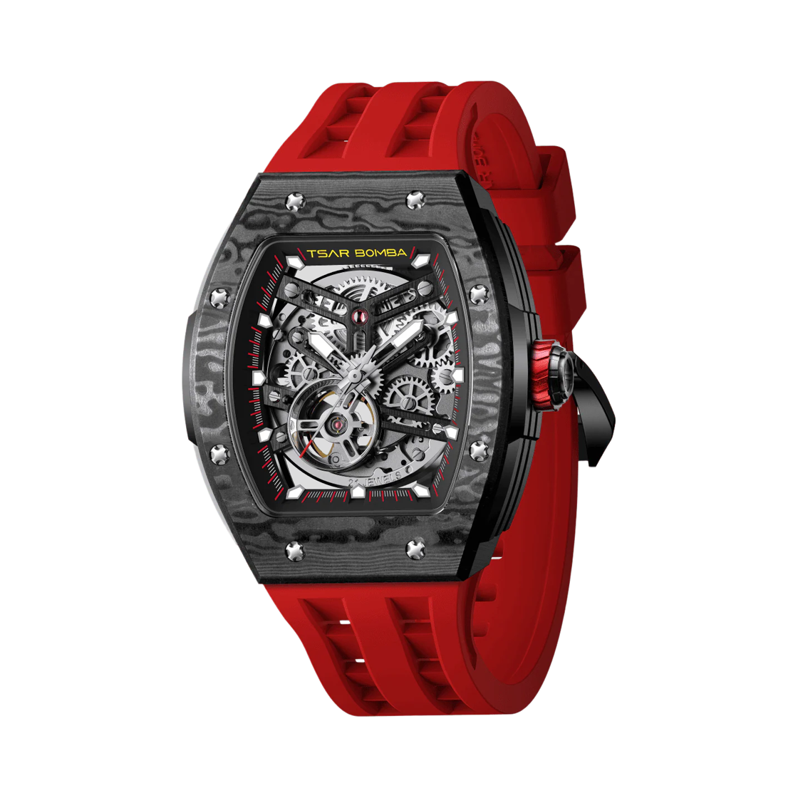 차르봄바 엘리멘탈 카본파이버 오토매틱  TB8228CF-02 패션 레드(Tsar Bomba Elemental-Carbon Fiber Automatic  TB8228CF-02 Fashion Red)