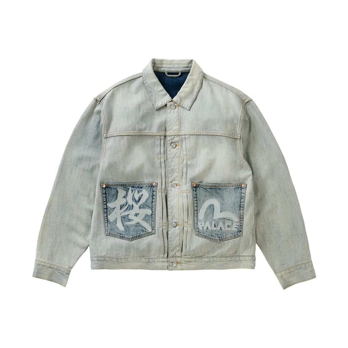팔라스 x 에비수 타입 2 데님 자켓 리버스 인디고 - 26SS(Palace x Evisu Type 2 Denim Jacket Reverse Indigo - 26SS)